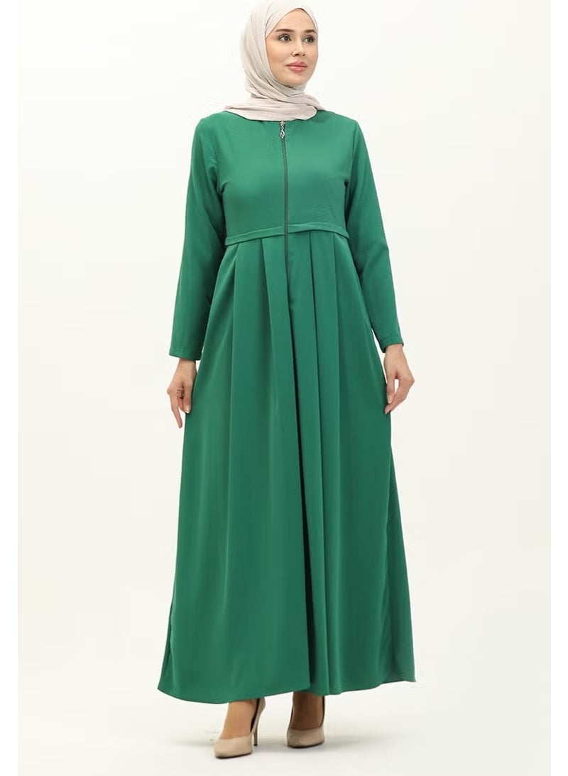 Sefa Merve عباءة مطوية 4526-06 أخضر زمردي - Image 2